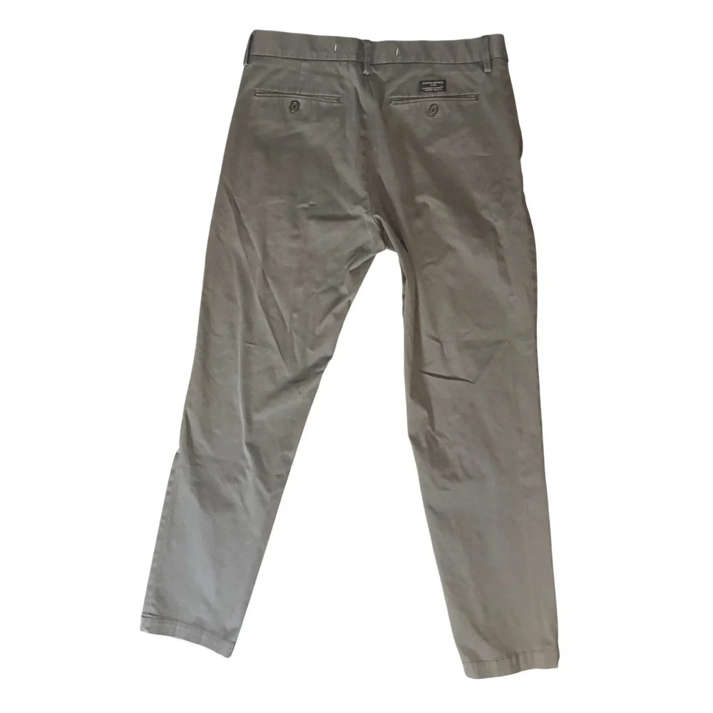 Banana Republic Slim Chino Pants Mens 34x32 Grey Stretch Cotton Twill Trousers
